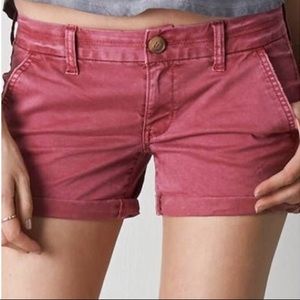 American Eagle Faded Maroon Midi Shorts